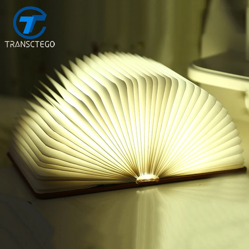 

TRANSCTEGO Mini USB Night light charging large star gift lamp rechargeable LED folding book lights color Fashion Book lamps