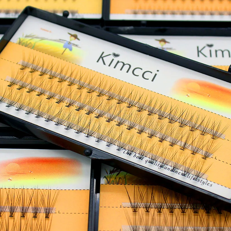 Kimcci 60 узлов/Чехол, натуральные накладные ресницы для наращивания, макияж, 10D, норковые индивидуальные Искусственные ресницы, Профессиональные Накладные ресницы для прививки