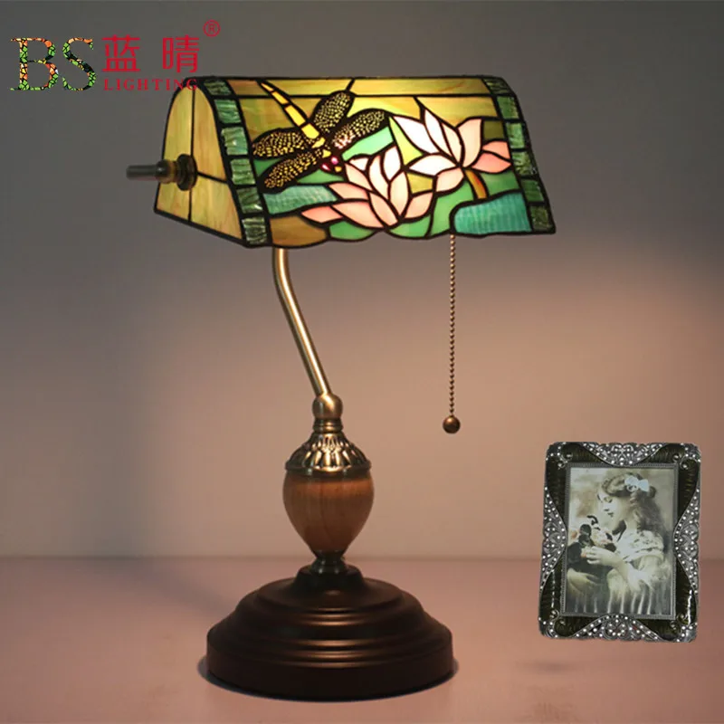 Antique Nordic Art Deco Turkish Mosaic Rustic Stained Glass Red Bedroom Bedside Desk office Table Lamp Light For Living Bed Room