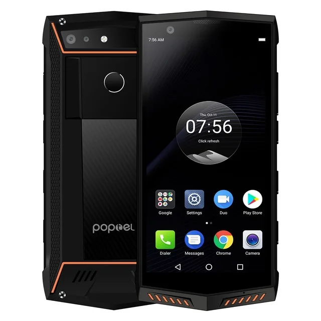 POPTEL P60 Face ID IP68 водонепроницаемый мобильный телефон 5," Android 8,1 MTK6763 6 ГБ+ 128 Гб 5000 мАч Беспроводная зарядка NFC 4G LTE смартфон - Цвет: Оранжевый