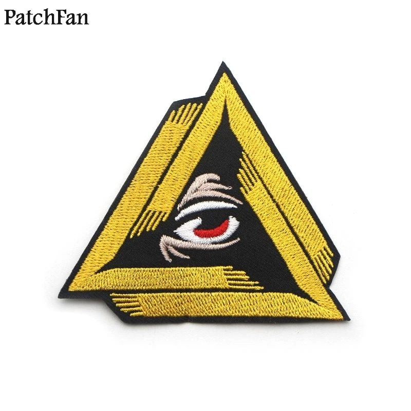 

A0566 Patchfan Eye of Providence Embroidered Iron On Patches Accessory New Arrival creative Clothing badge Home Garden