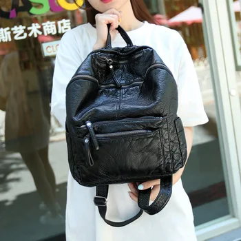 

010818 new hot lady casual travel backpack female PU backpack