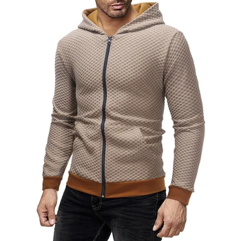 

Loldeal Men's French Terry Full-Zip Hoodie Lattice Hoodies zipper Sweatshirts