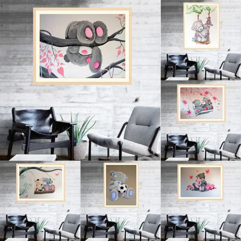 5D DIY Алмазная Картина Вышивка крестом животное медведь кукла рукоделие картины