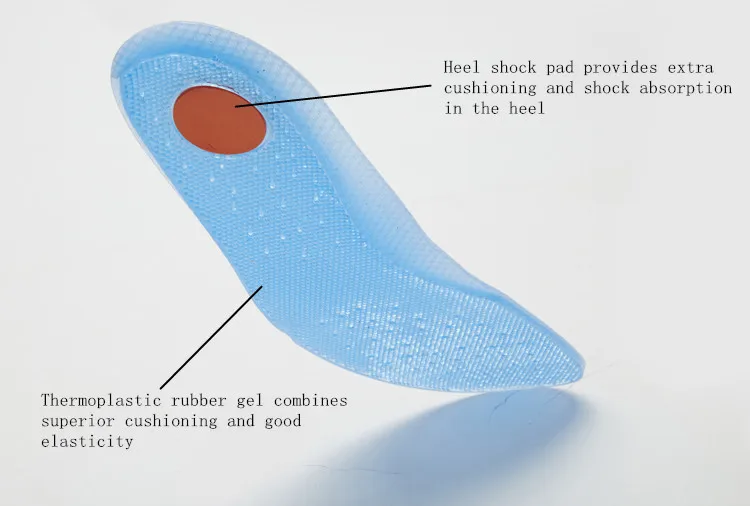 Бокан стельки с поглощением амортизации мягкий гелиевый силиконовый материал легкая обувь стельки для мужчин и женщин 0003