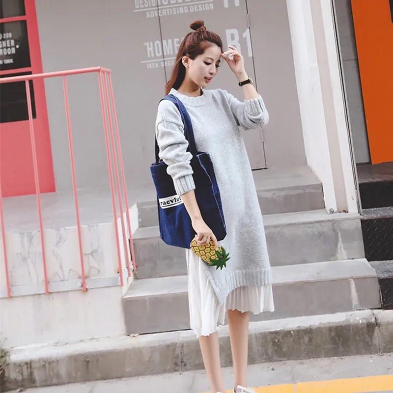 Korean Maxi Dress Jumper Style Sweater Dress Sweater Dress Women