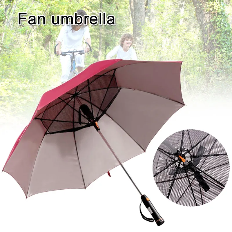 

Summer Fan Umbrella Rain UV Fan Umbrella Sun Protection Fresh Breeze Outdoor Cooling WHShopping