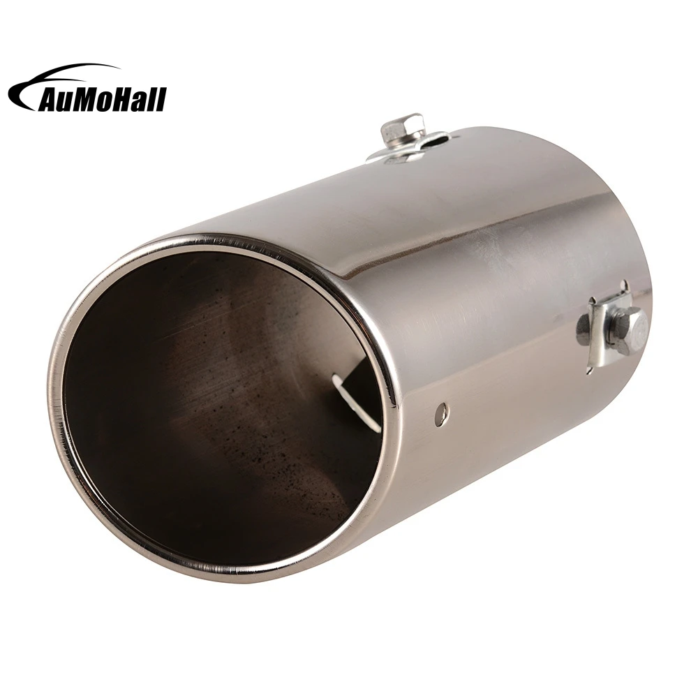 Outside Diameter 7 4cm Universal Fits Car Stainless Steel Chrome Round Tail Muffler Tip Pipe font