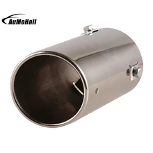 Outside Diameter 7.4cm Universal Fits Car Stainless Steel Chrome Round Tail Muffler Tip Pipe Automobile Exhaust Pipes Tips