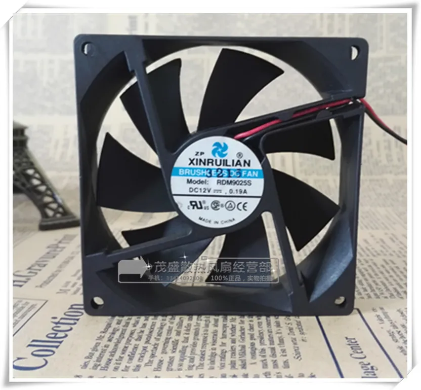 Xinruilian RDM9025S Сервер охлаждающий вентилятор DC 12V 0.19A защитного стекла 92x92x25 мм 2