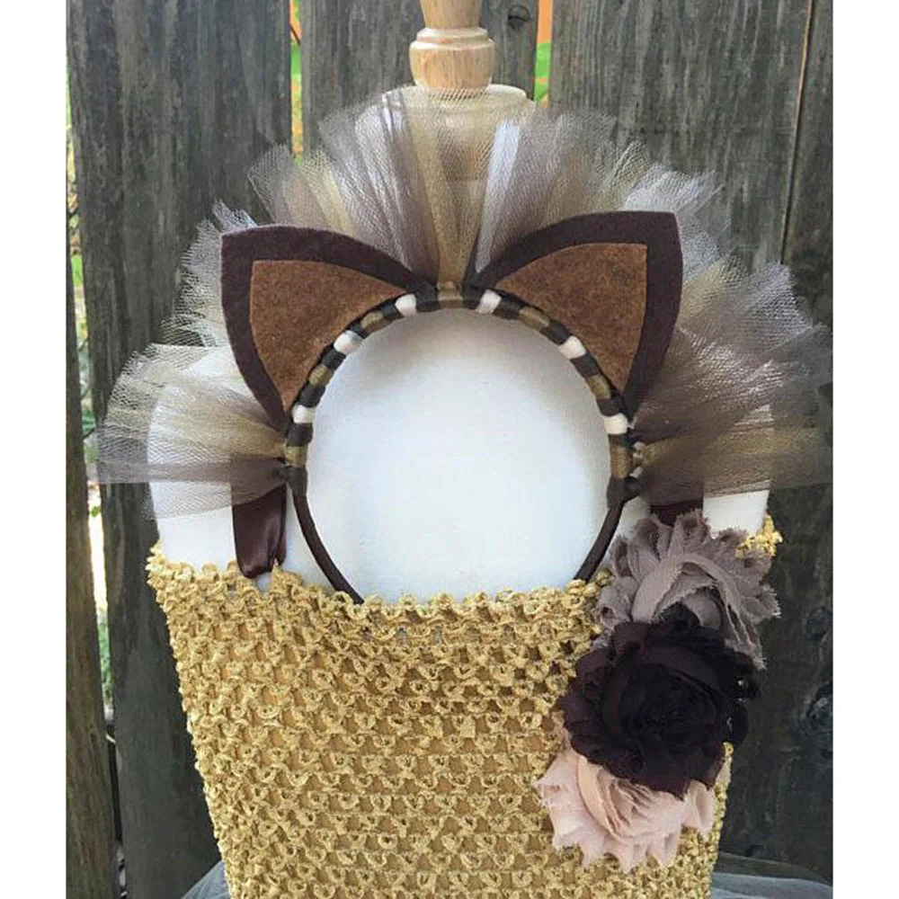 Cute Lion King Cartoon Animal Cosplay Tutu Dress Kids Christmas Party Dresses for Girls Knee Length Dress Set Baby Girl Clothes (9)