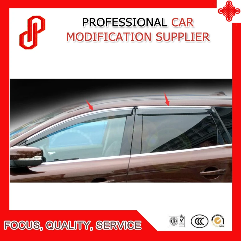 

High Quality Injection molding trim vent shade rain sun wind deflector window visor for XC60 2009 10 11 12 13 14 15 16 17 18 19