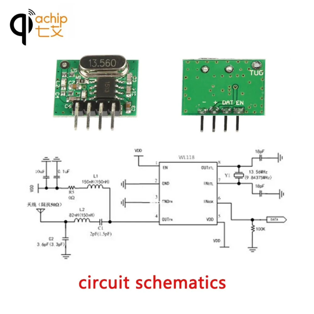 QIACHIP 315 мгц радиочастотный передатчик Супергетеродинный ASK/OOK модуль DC 1CH для MCU