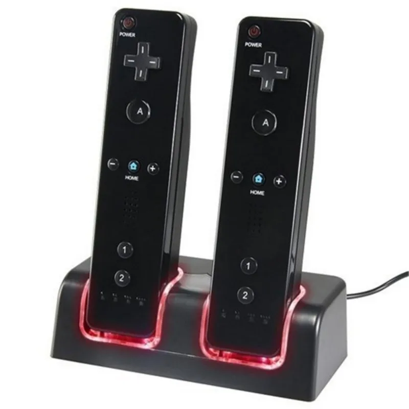 

Charging Dock Stand Station Gamepad Charger With 2 x 2800mAh Battery Dual LED Light For Nintendo For Wii