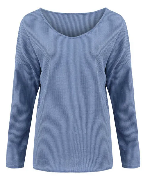 Autumn Women Sweaters V-neck Long-sleeved Loose Comfort Tops 2018 New Fashion Women Knitted Pullovers