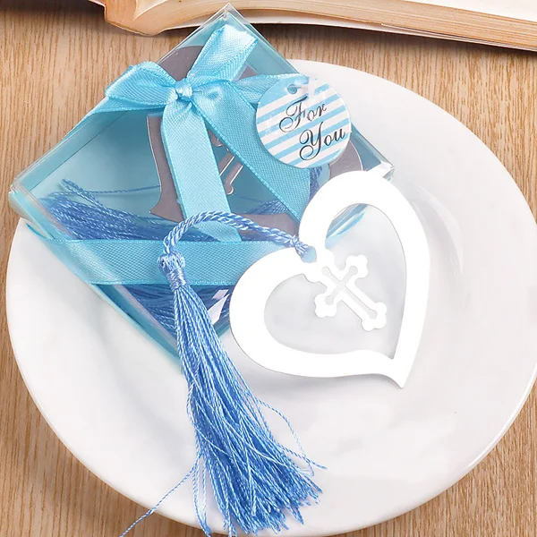 20 шт./лот, креативные закладки с крестиком в форме сердца для рекламных подарков, свадебные, вечерние, подарочные принадлежности - Цвет: Серебристый
