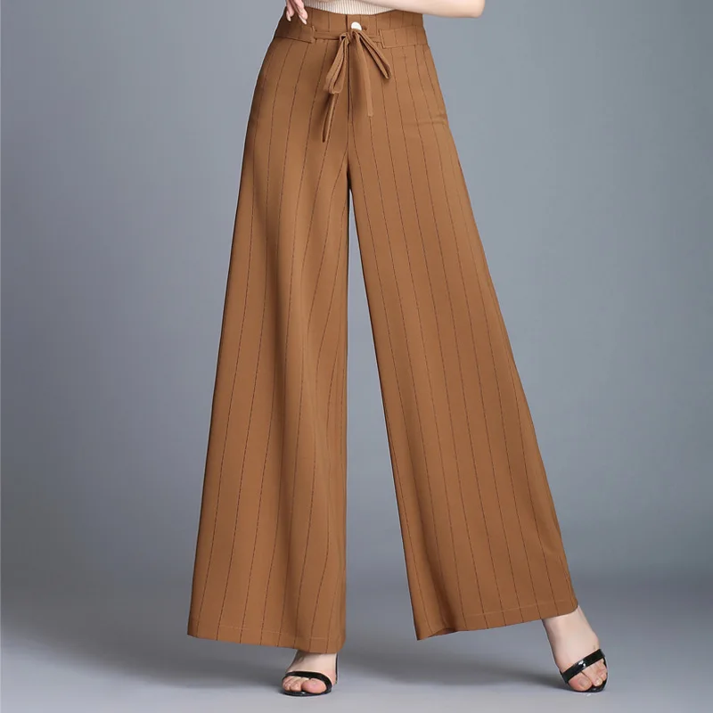 Las Alta caqui De La Ropa Mujer Negro Mujeres Longitud Pantalones Cintura 2018 Pierna blanco Sueltos Ancha Casual qv8Z0U