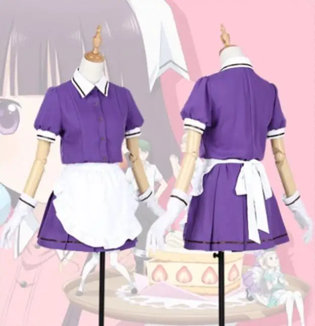 Аниме смесь S Maid Sakuranomiya Maika Hinata Kaho платье Косплей Костюм Полный комплект + перчатки