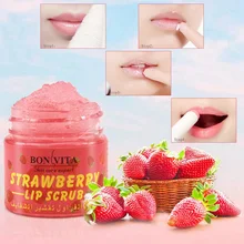 Клубничный огурец Мягкий увлажняющий, отшелушивающий скраб для губ Отшелушивающий фруктовое лечение питает скраб лечение