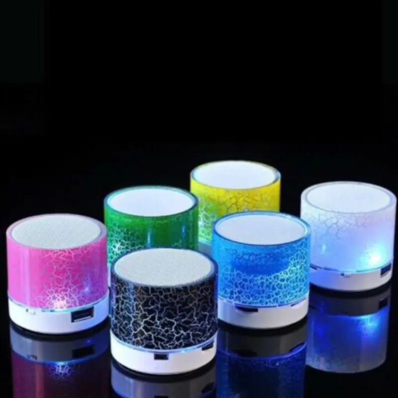 

Mini Speaker Portable Crack Pattern Speaker LED Flashing USB Subwoofer Loudspeaker Stereo Audio MP3 Music Player