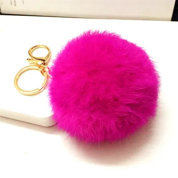 

Faux Rabbit Fur Handbag Pendant 8CM Fur PomPom Accessorie Bulb Women Bag Ball Pendant Poret Clef Lovely Fluffy Bags Accessories