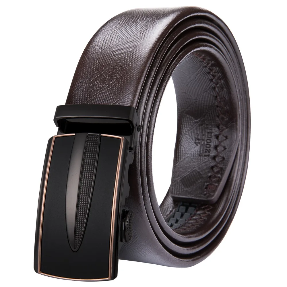 

Hi-Tie Mens Brown Leather Belts Automatic Buckle Genuine Leather Cow Belt for Jeans Brand Designer Mens Brown Belts PB-2013