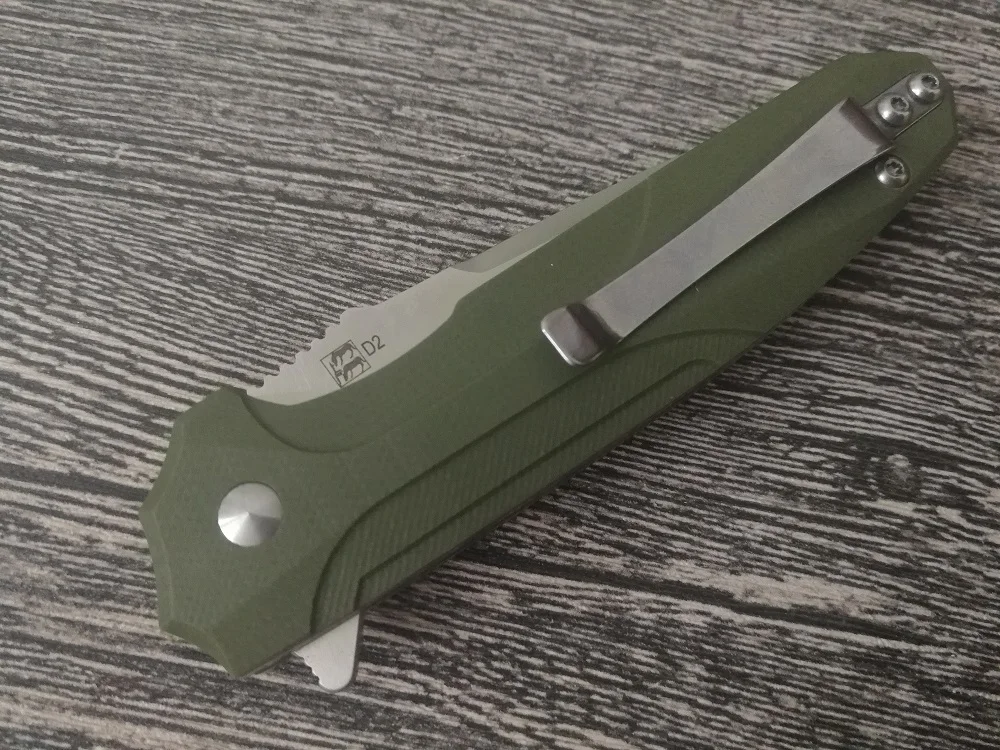 Jonnyjamie Presidio 3,1" 94g C818FG D2 лезвие Зеленый G10 ручка тактический шариковый подшипник Флиппер складной карманный нож для выживания EDC ножи