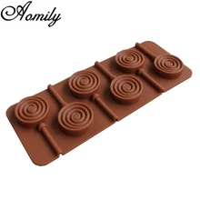 Aomily пончик леденец плесень DIY формы для выпечки Силиконовые 3D ручной работы поп присоски палочки леденец Конфеты шоколадная форма с палкой форма