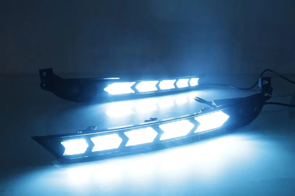 EOsuns led drl Дневной ходовой светильник с движущимся желтым поворотником, синий ночной Светильник для mazda CX-5