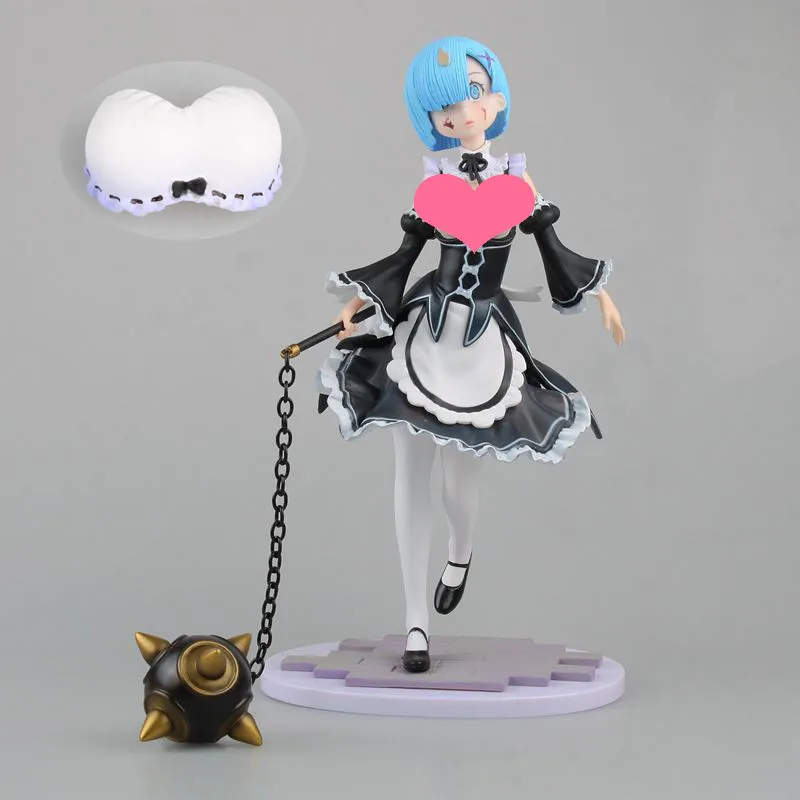 Re Life in a Different World from Zero Rem PVC Action Figure Toys Anime Apron Rem Meteor hammer Figuras Dolls 21cm  (2)