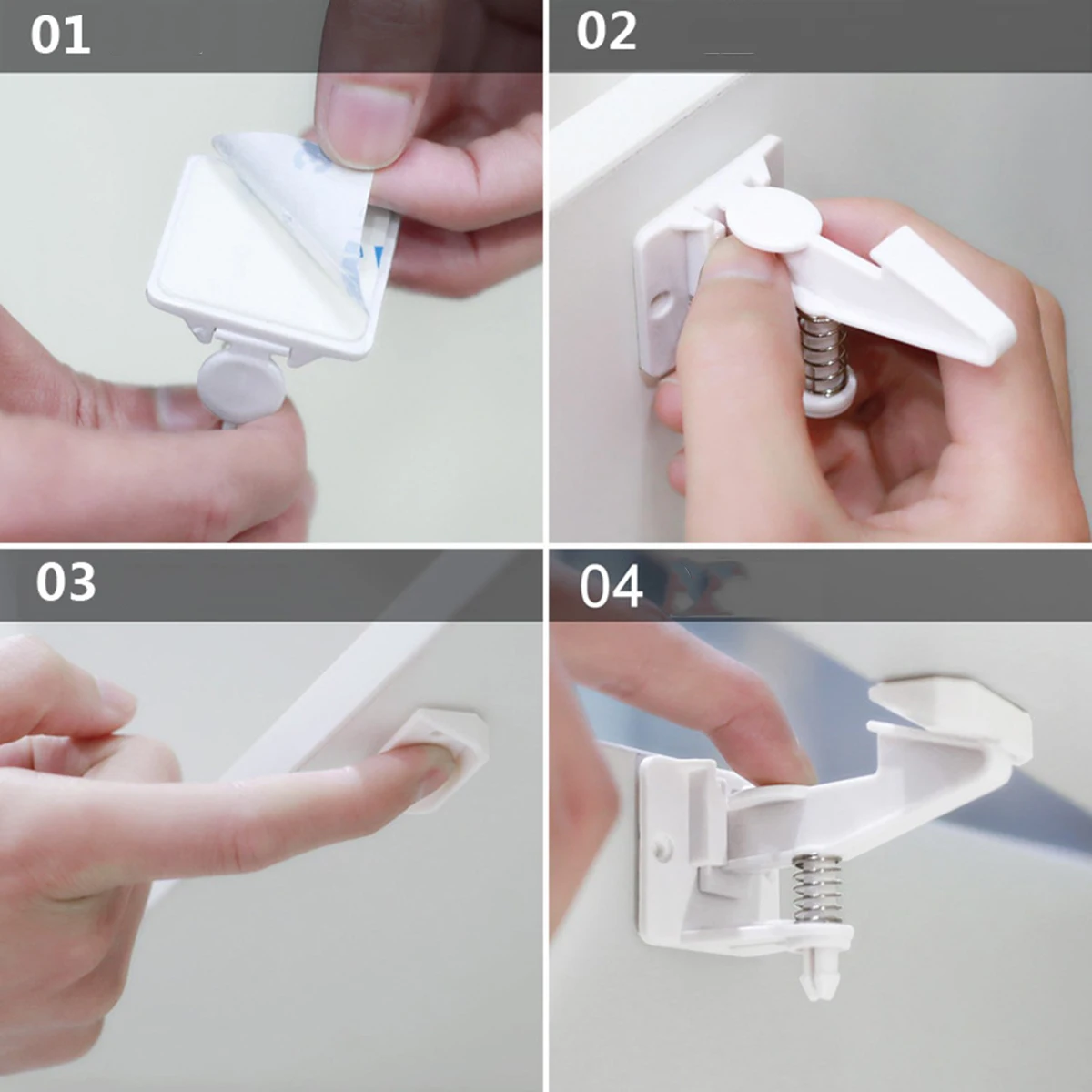 الطفل خزانة مصفحة درج الباب قفل الاطفال خزانة أقفال الخفية 2key 8 قطعة/المجموعة سلامة الطفل الربيع أقفال قفل أمان