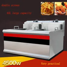 1PC Thickened Double cylinder electric fryer commercial fryer fryer fried chicken row machine large capacity fryer