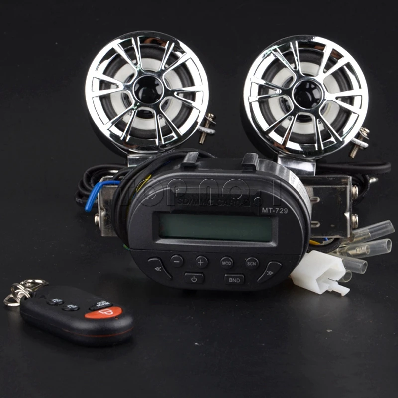 

1 Set Waterproof Black Speaker 12V Motorcycle mp3 motor bike vehicle FM radio support Amplifier SD/MMC