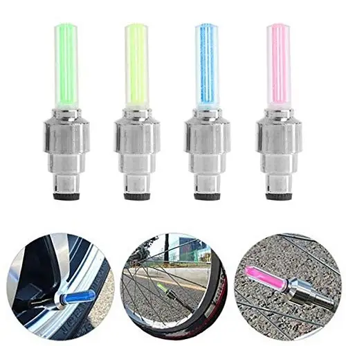 

Bike Light With The Battery Set 2 Pcs Tire Valve Light Bicycle Motorcycle Wheel Tyre-Light Cap Flash Lamp Neon