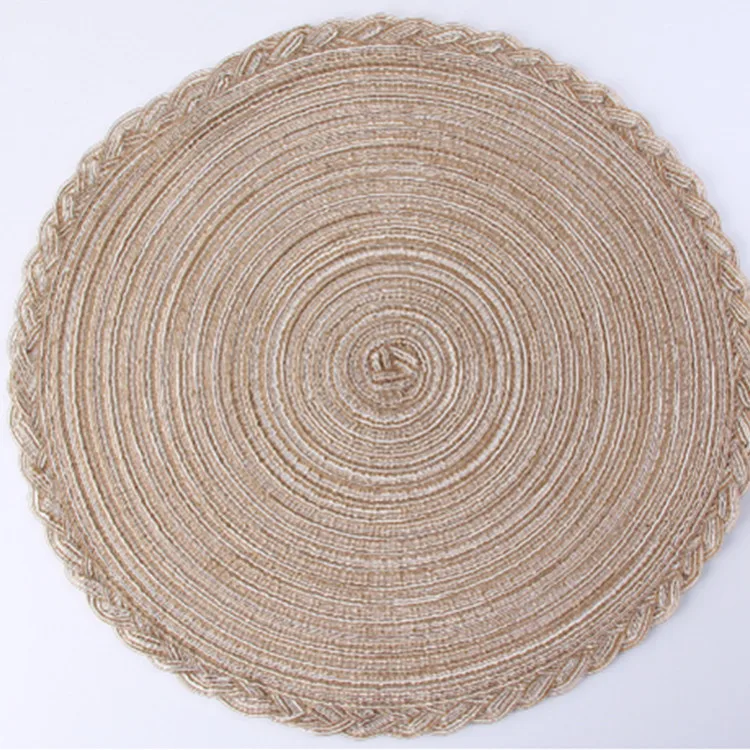 

4pcs Cotton Linen Knitting Round Bowl Mats Coaster Dinning Table Mat Heat Insulation Pot Holder