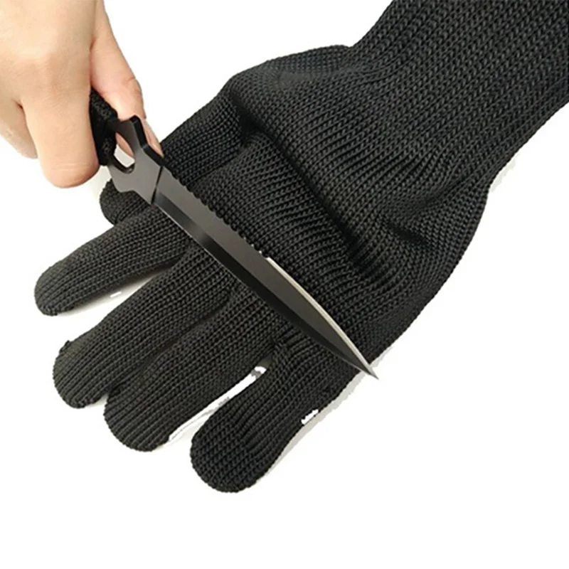 1 пара черные защитные перчатки с защитой от порезов, защитные проволочные мясники, перчатки для кемпинга
