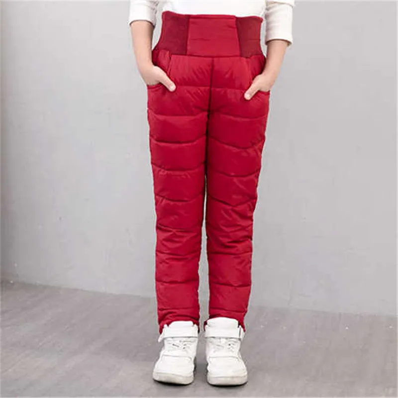 Best Pencil Pants Children Trousers 2018 New Solid Goose Down Pants Winter Regular Warm Winter Girls Boys Pant Kids Clothing 3p059