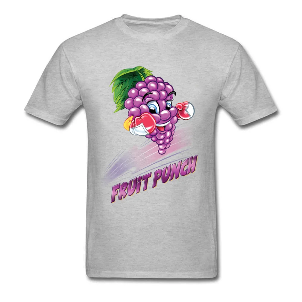 Fruit Punch Punny Custom Tees Short Sleeve for Men 100% Cotton Fabric ostern Day O Neck T Shirts Funny Tshirts Fashionable Fruit Punch Punny grey