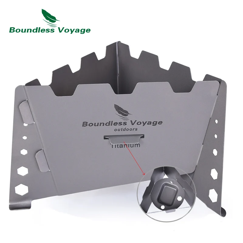 

Boundless Voyage Camping Titanium Solid Alcohol Stove Windshield Set Outdoor Fuel Burning Cooker Portable Lightweight