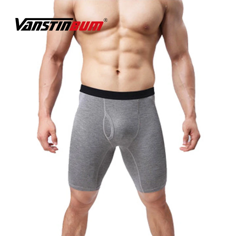 VANSTINBUM спортивный фитнес-боксерские шорты с длинным рукавом Cueca сексуальное мужское нижнее белье с низкой посадкой