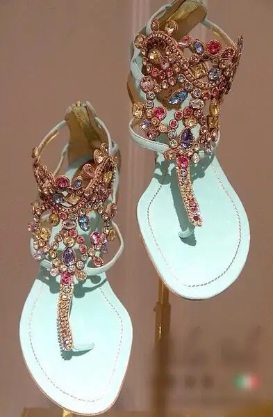 Shinny Colorful Hot Selling Crystal New Flat For Sandals Arrvials l1cFKJ