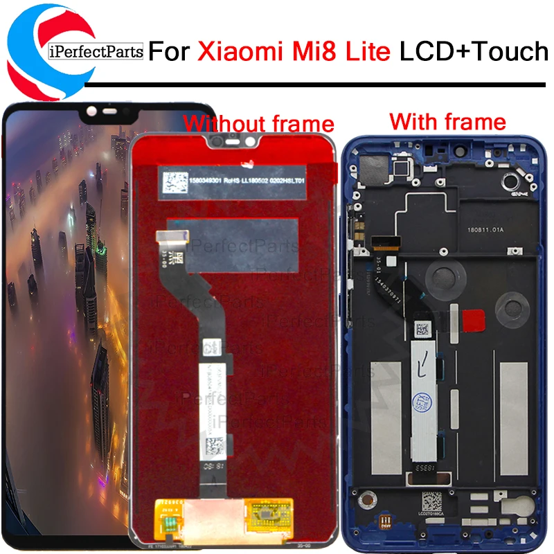 

6.26" For Xiaomi Mi 8 Lite LCD Display Touch Screen Digitizer with frame Assembly Replacement ForMi 8 Youth Mi 8 lite lcd