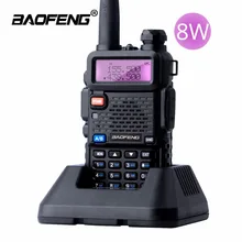 BaoFeng UV-5R 8 Вт рация 10 км Dual Band UV 5R Ham двухстороннее радио VOX фонарик Ручной длинный диапазон портативный охотничья рация