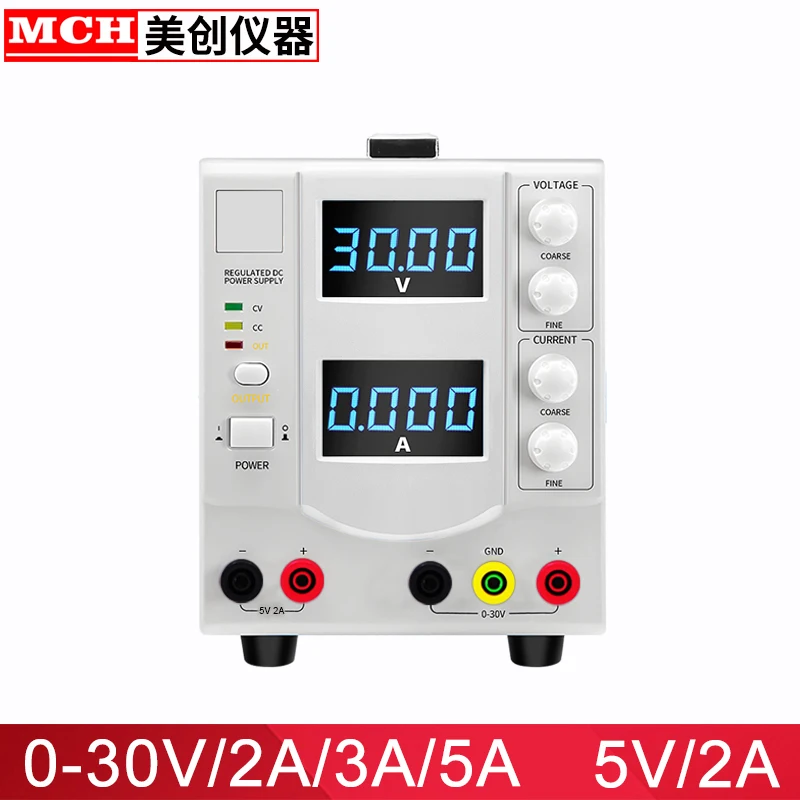 

High Accuracy Linear DC Power Supply 30V 2A 3A 5A Adjustable 5V 2A Fixed Output DC Regulated Power Supply Bench Power Supply