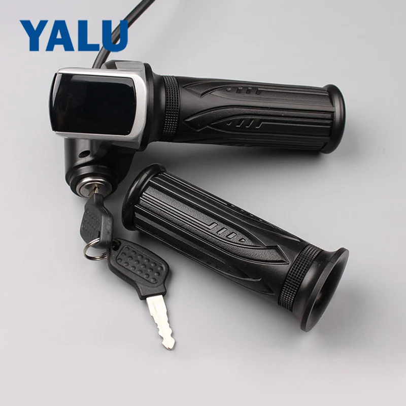 

WUXING 24V 36V 48VLi Twist Throttle Electric Scooter Bike Thumb Throttle with LCD Display Switch Lock for Motorcycle Motor Part