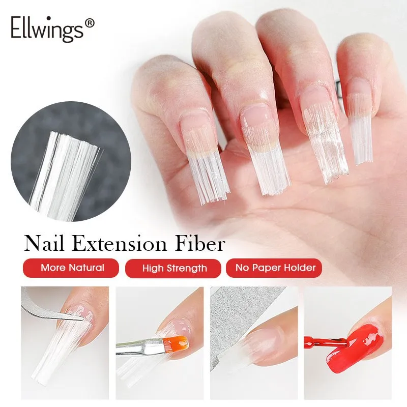 

Ellwings 10PCs Nail Extension Fiber Fibernails Nail Acryl Tips Set Glasvezel Voor Zijde Building Nagels Nails Art Tool
