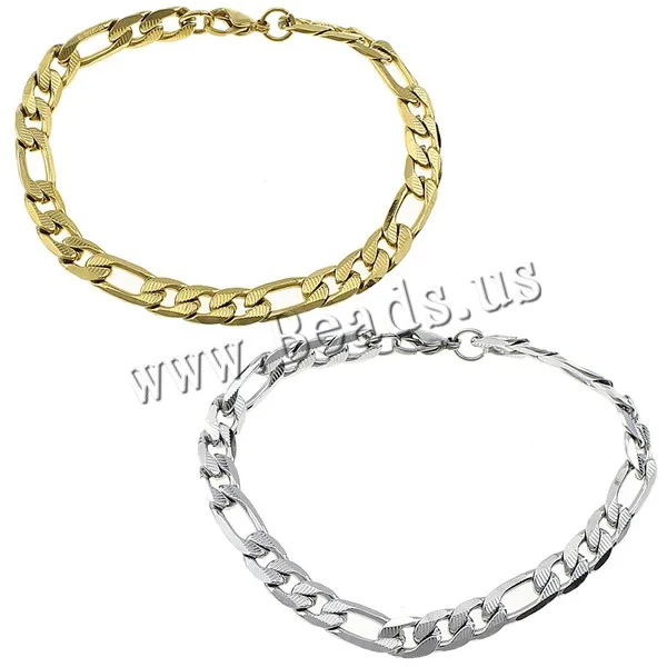 

Women Men Chain Bracelet Silver Gold Color Figaro Chain Stainless Steel Bangle Jewelry Accessories Friendship Wristbands
