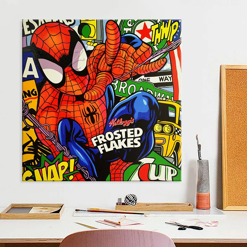 

Pop art painting super comics art on canvas,acrylic hand-made painting,wall pictures for living room home decor wall decoratior