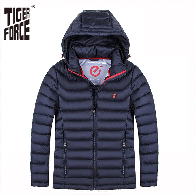 FORÇA TIGRE Marca Homens Casacos de Inverno Casaco Acolchoado Jaqueta de Algodão Bio-com base Ultra Light Inchados Casacos Silm dos homens Parka Outwear
