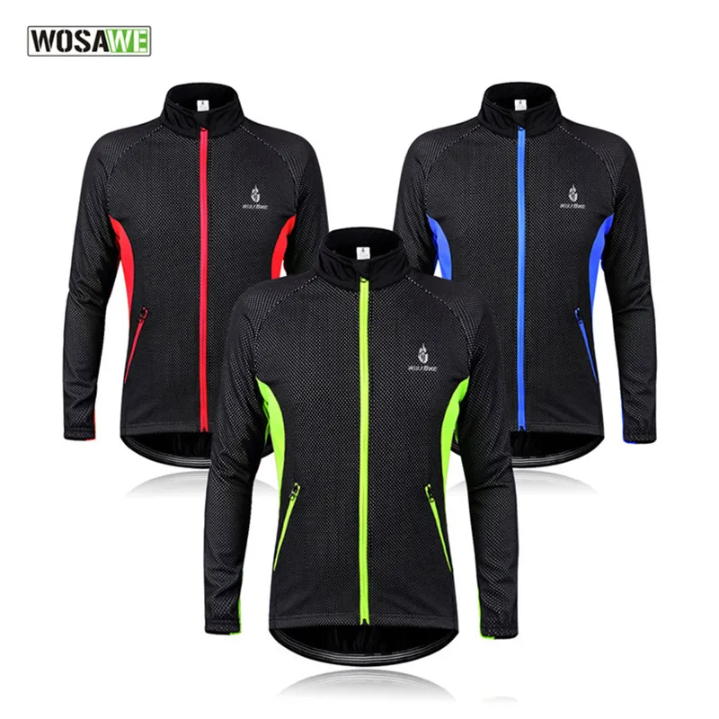 

Winter Men's Cycling Jacket Long Sleeve Reflective thermal Fleece Waterproof MTB Mountain Bike MTB Jackets Bicycle Sports Coat
